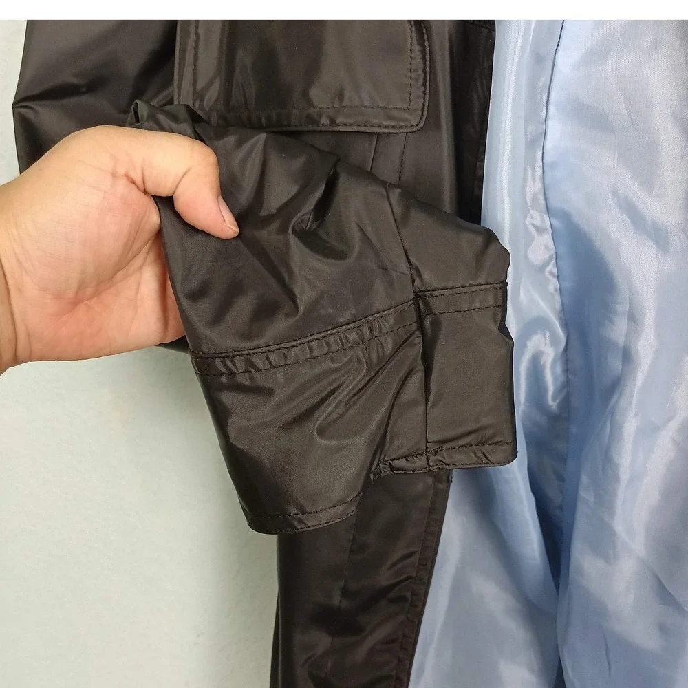 Outbound Collection Black Trench Coat Women's Belted Jacket Lightweight Sz Large